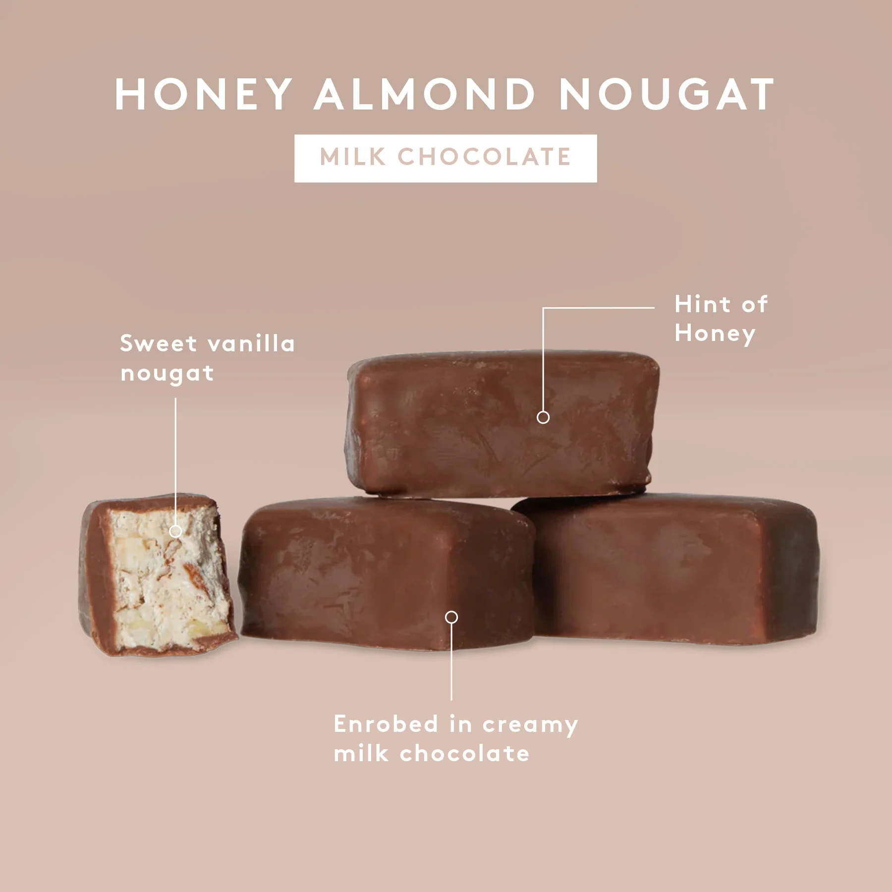 Honey Almond Nougat 85g | Milk Chocolate - Image 3