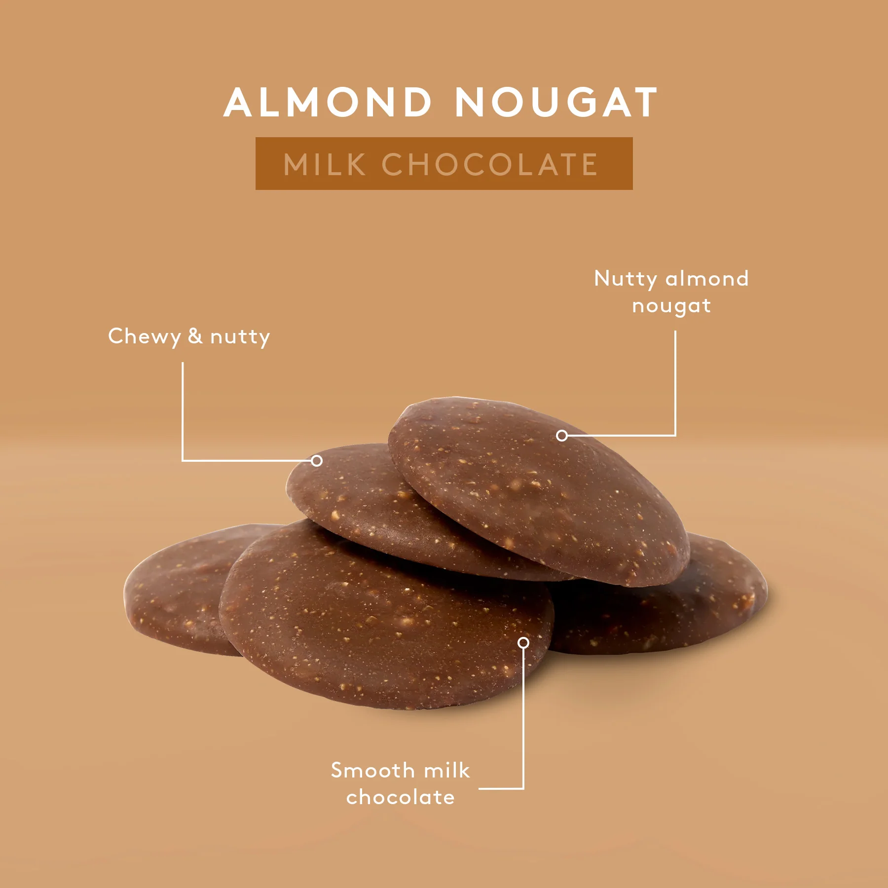 Almond Nougat Dotties 100g | Milk Chocolate - Image 3