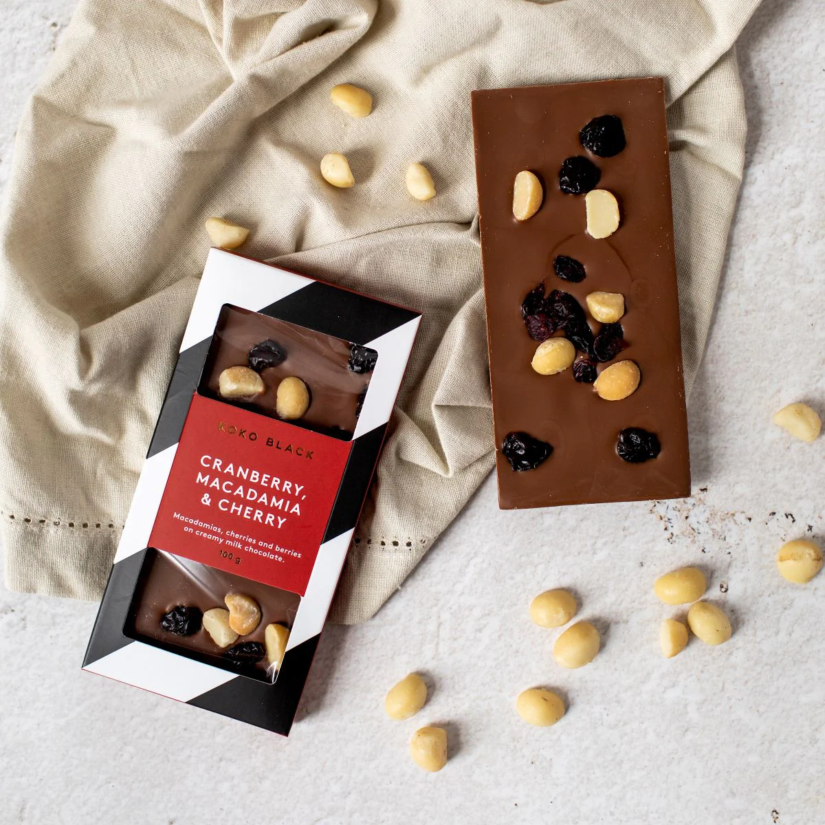 Cranberry Macadamia & Cherry | Milk Chocolate Block - Image 3